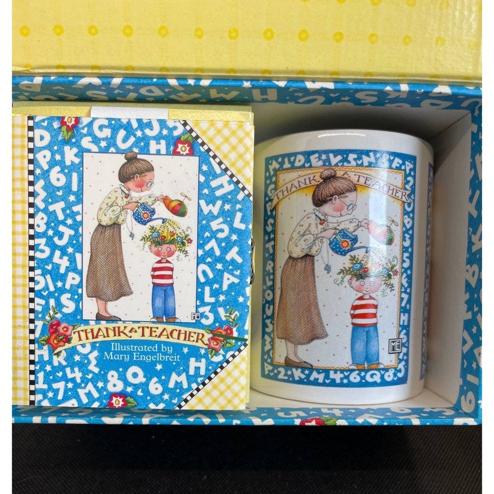 Vintage Mary Engelbreit Thank a Teacher Mug and Mini Book Set NEW